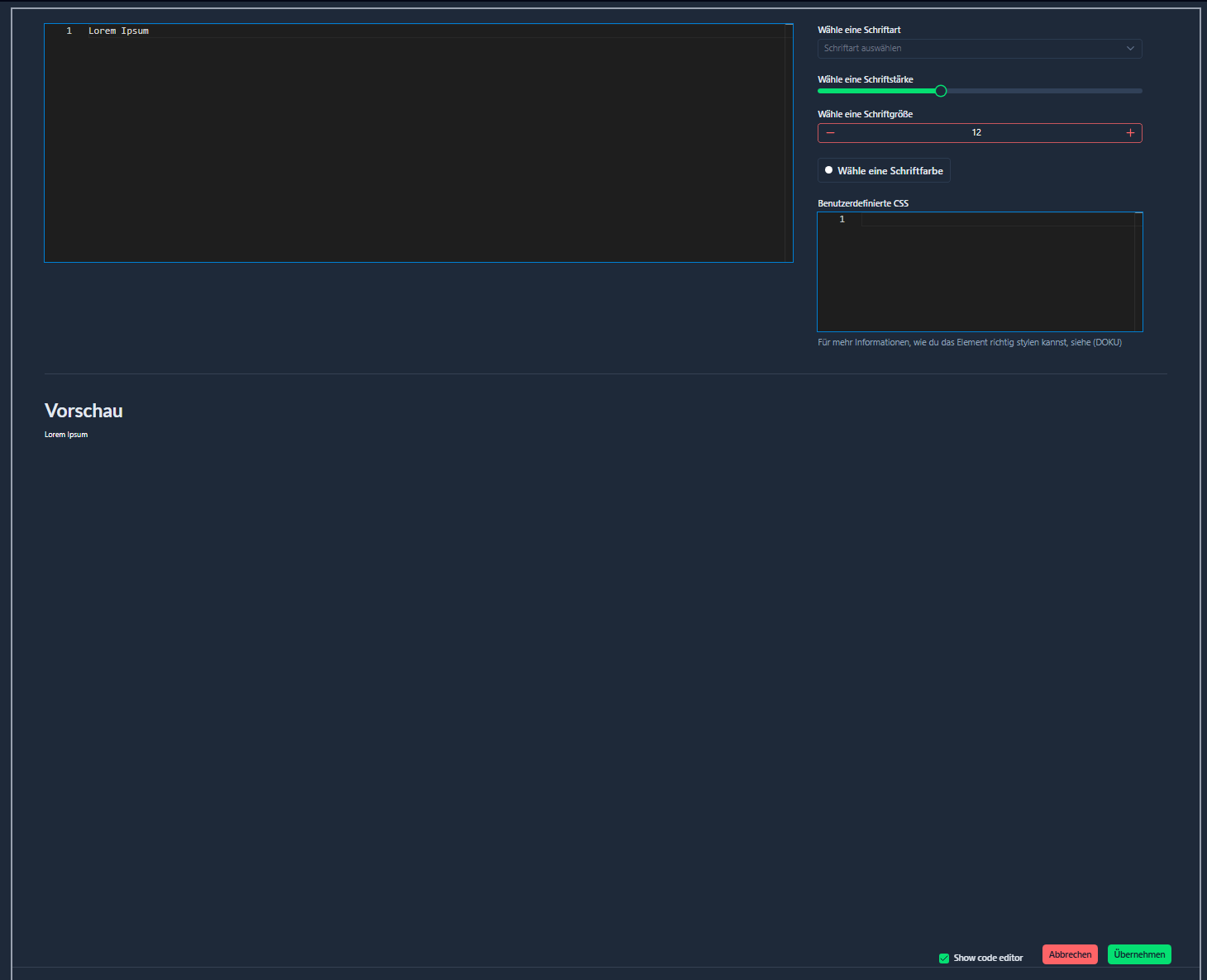 Bearbeitungsmenü Grundlagen