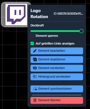 Contextmenu für Logo-Rotation