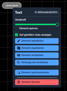Contextmenü für Text